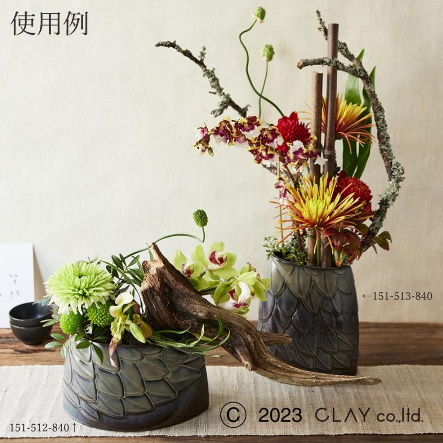 Clay（クレイ） 正月 花器 陶磁器 ベース とりよせ品 UROKO(ウロコ) 黒