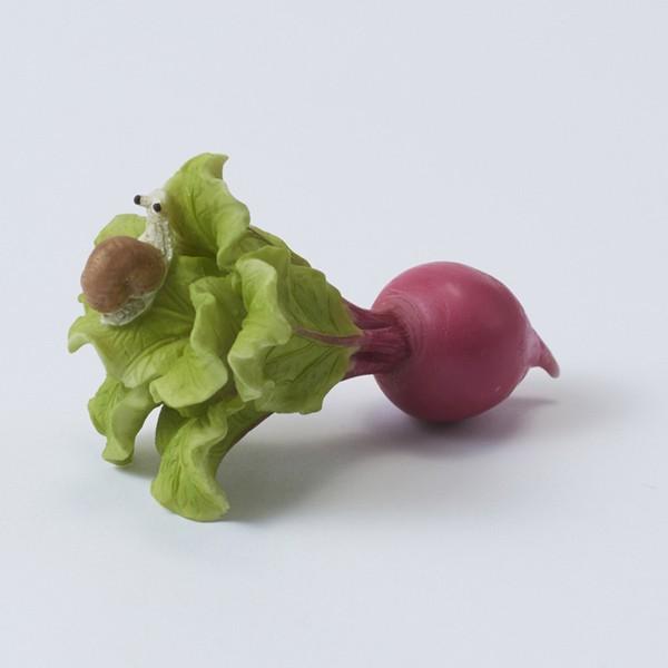 《 フェイクフード 》◆とりよせ品◆ ラディッシュ&カタツムリ インテリア小物 装飾 かわいい フェイクフード フェイクフルーツ 野菜 花材 花資材｜y-hanabishi