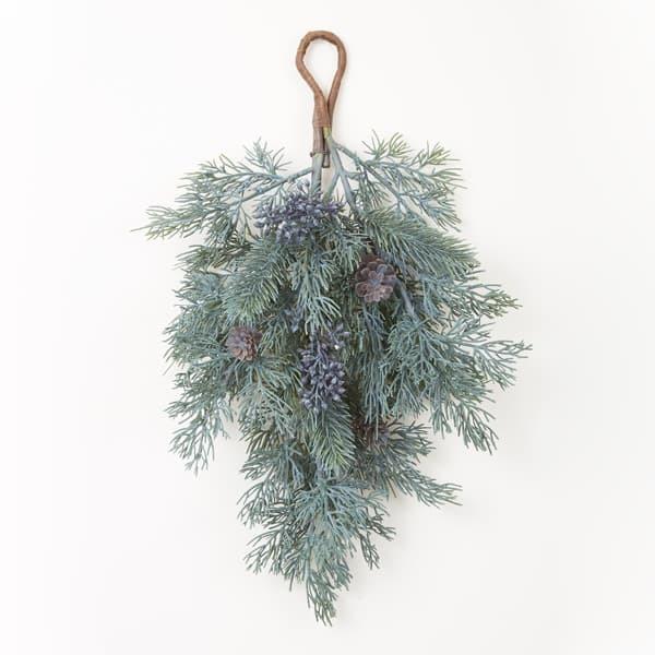 クリスマス リース とりよせ品 スモールベリーティアドロップ 造花 クリスマスリース スワッグ ハンガー ツリー クリスマスツリー もみの木 葉っぱ 雑貨（Yahoo!・造花ドライフラワー専門問屋花びし）