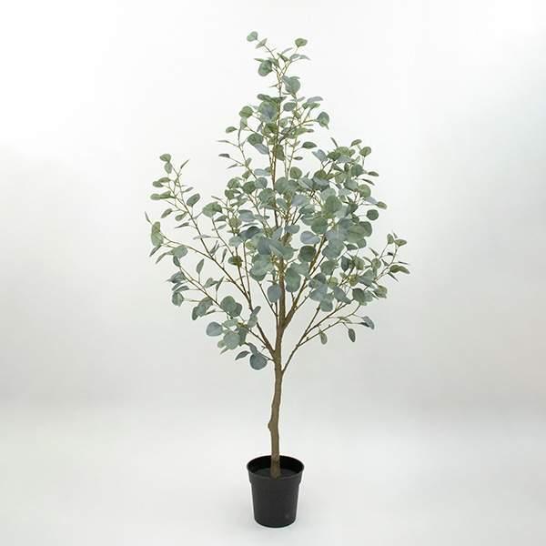 フェイクグリーン 観葉植物 【メーカー直送品】 丸葉ユーカリポット(組立式) 150cm《代引不可・他商品との同梱不可》 観葉植物 観葉樹 フェイクグリーン