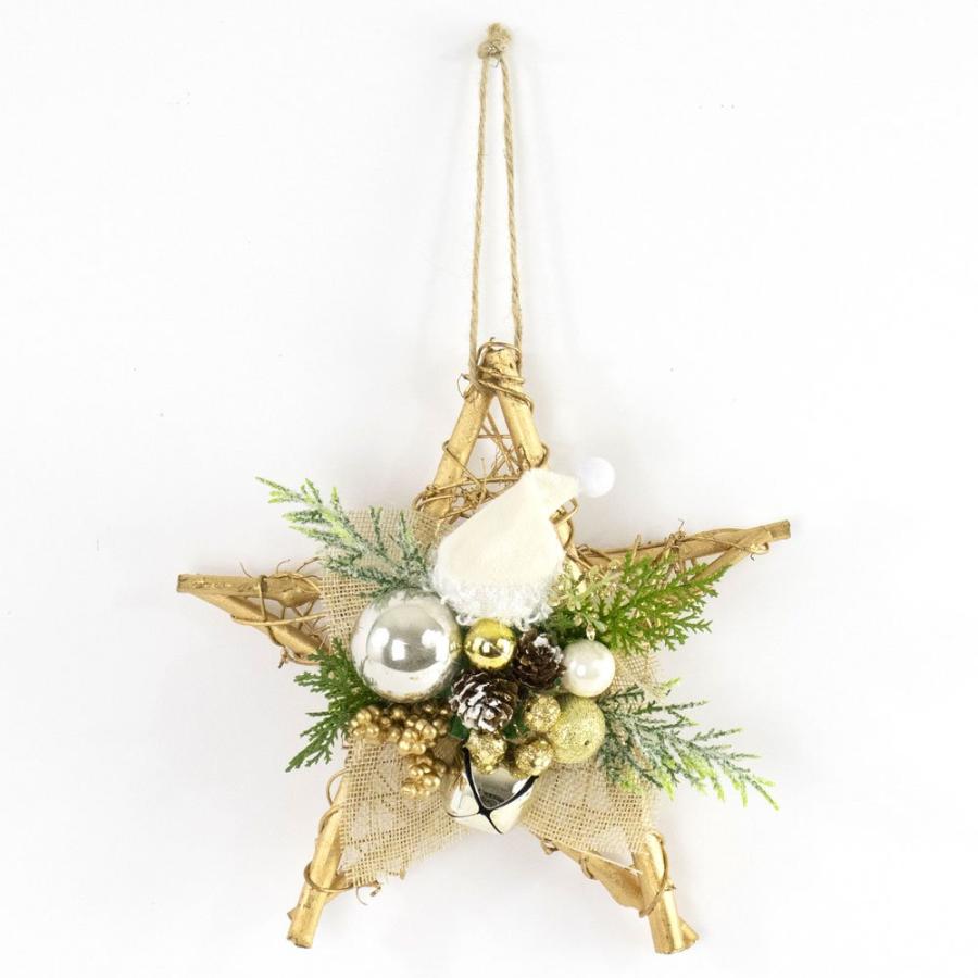 リース クリスマス インテリア とりよせ品 スターリース(S) クリスマスリース 星型 星形 クリスマスインテリア 壁掛け クリスマスツリー 飾りつけ ベリー（Yahoo!・造花ドライフラワー専門問屋花びし）