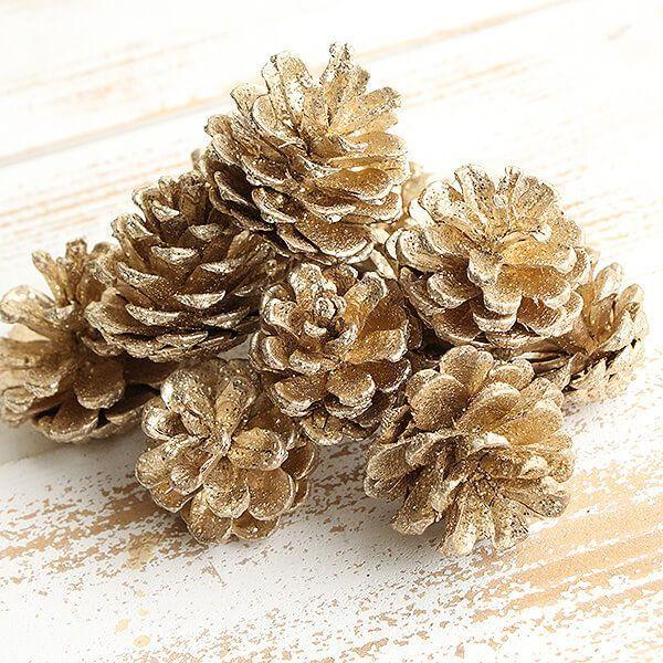 ドライフラワー 花材 即日出荷 グリッターコーン 松笠 〇 シャンパン
