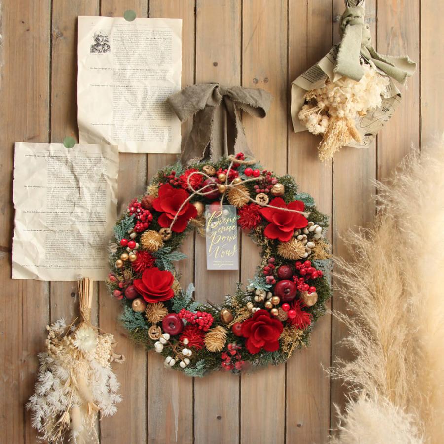 クリスマス リース 即日出荷 ドライ木の実のクリスマスリースL クリスマス リース 即日出荷 ドライ木の実のクリスマスリースL