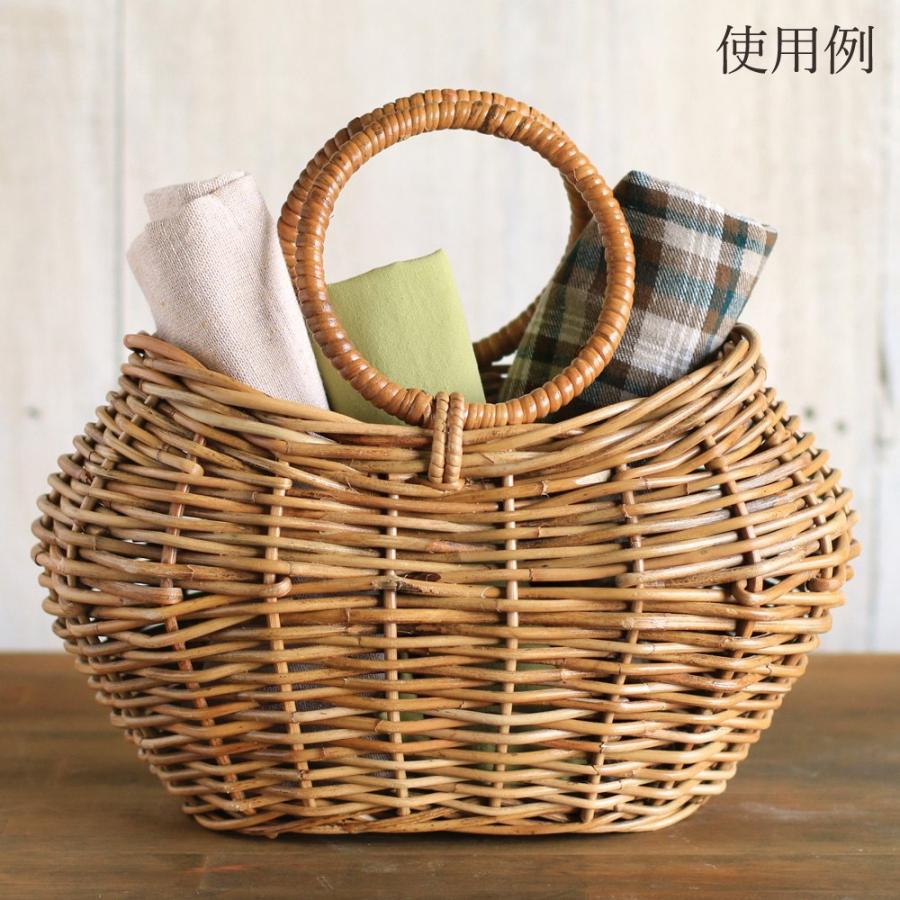 かご ベース とりよせ品 Lacak Basket丸ハンドルバック バスケット 