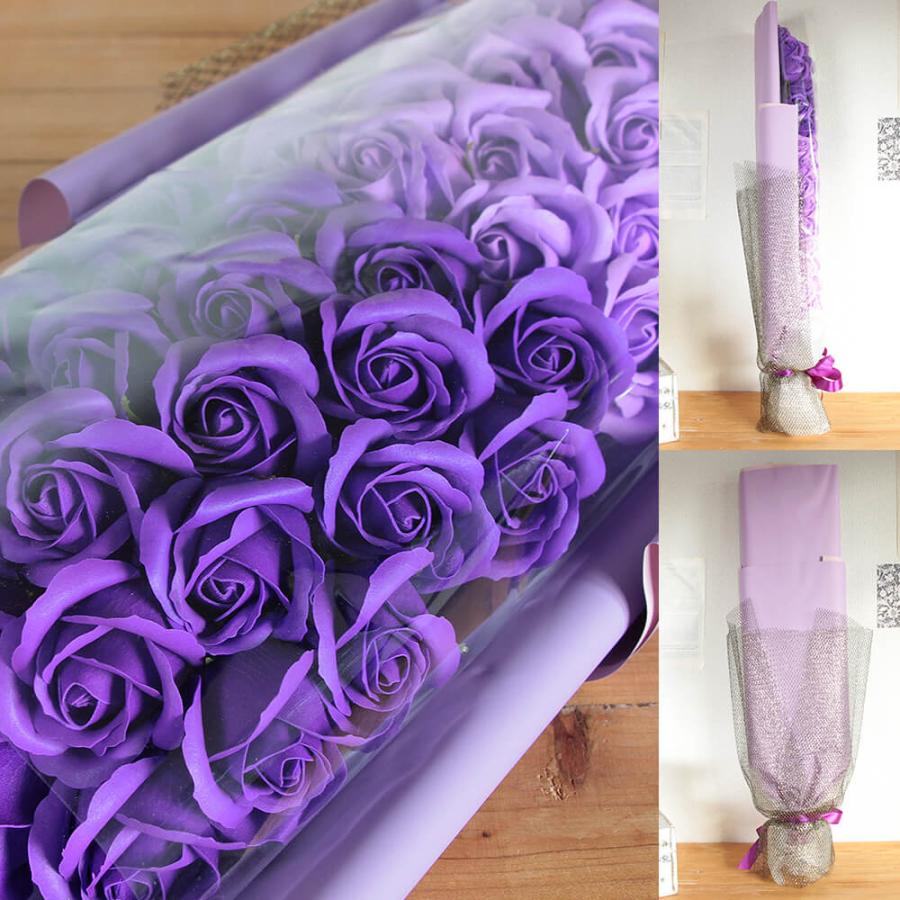 ソープフラワー薔薇 ひろし様　50本ラメ付き プラタ フラワーギフト ソープフラワー ロングボックス レッド