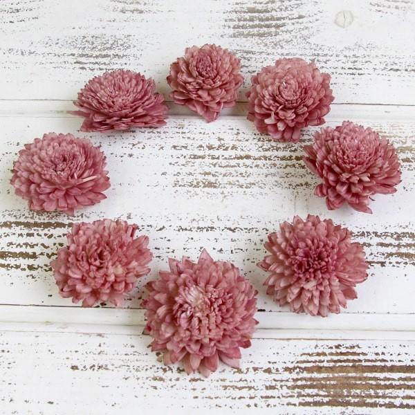 ②花材セット ハンドメイドフラワー 花材 即日出荷 ソーラーダリア・6cm ロゼ ※画像