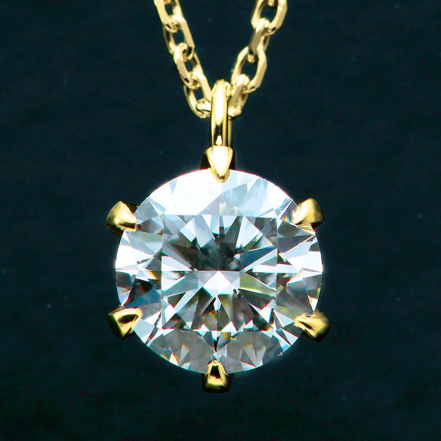 ダイヤモンド K18 ネックレス 一粒 0.3ct GIA鑑定書 Dカラー VVS1 トリプルエクセレントカットの画像
