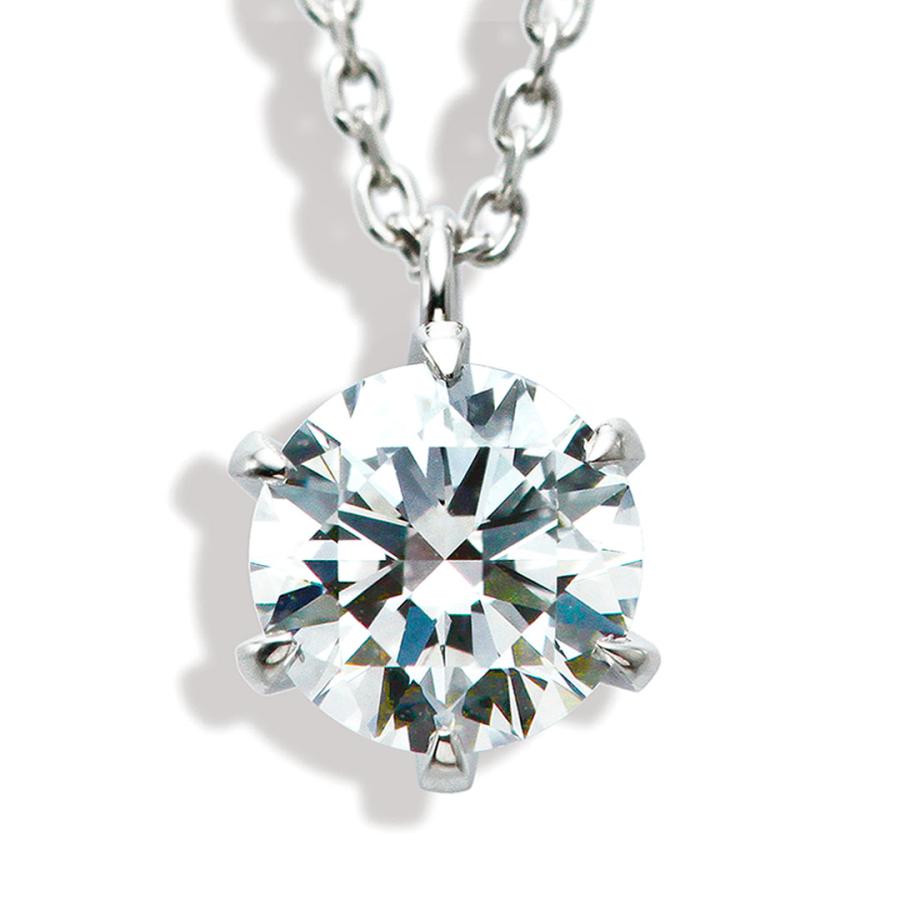 プラチナ一粒ダイヤモンドネックレス 0.6ct Dカラー VVS2 トリプル  