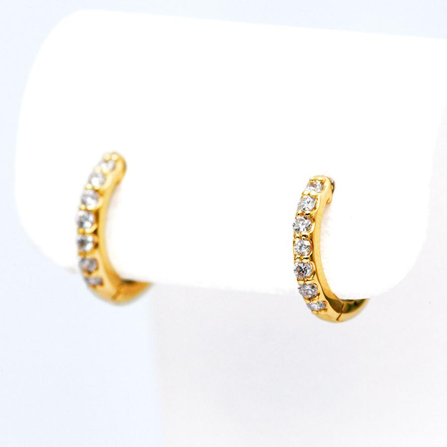 K18 ダイヤモンドフープピアス : 宝寿堂 Yahoo!店 - 通販 - Yahoo