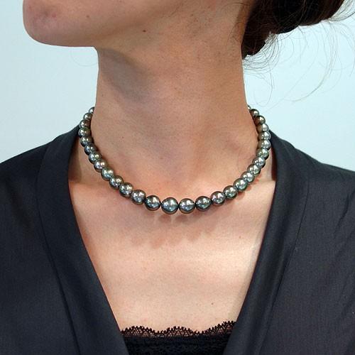 8.0～10.8 mm 南洋黒蝶真珠 ネックレス 鑑別付