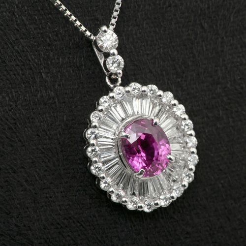 プラチナ 大粒ルビー2ct ペンダント ネックレス ダイヤモンド : 宝寿堂 