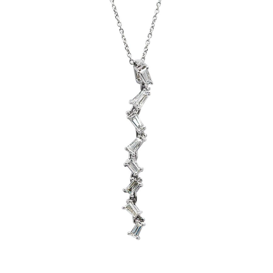 K18WGテーパーダイヤモンドネックレス : 宝寿堂 Yahoo!店 - 通販