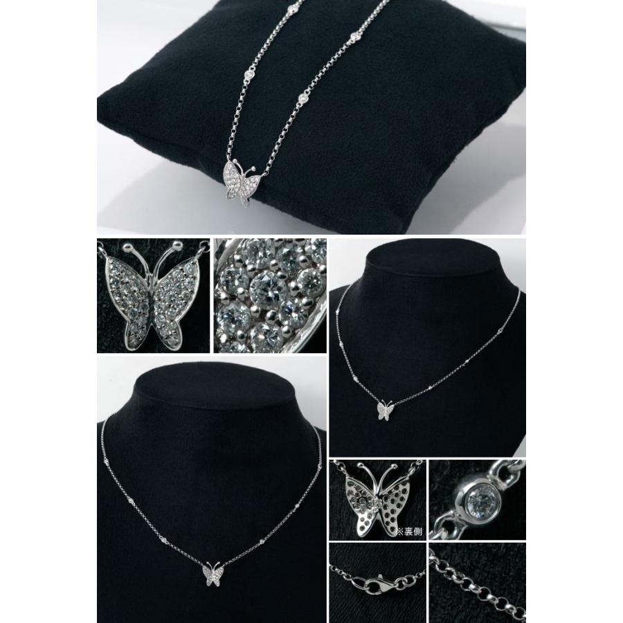 18K WG ダイヤモンド　ネックレス K18WG 縦ラインダイヤモンドネックレス 約45cm 0.70ct 約3.4g 18