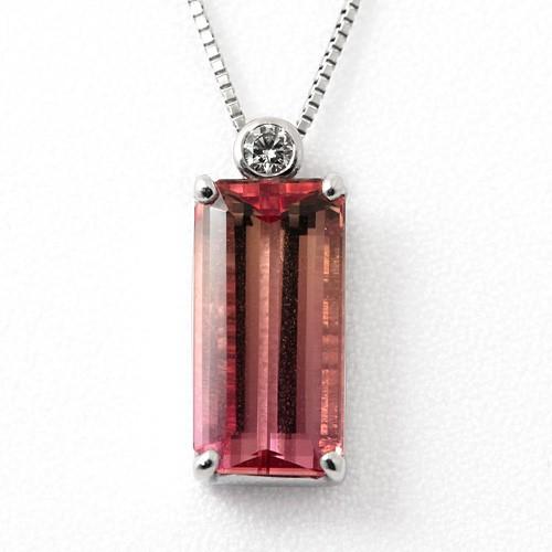 トルマリンネックレス Pt900 トルマリン 5.54ct ダイヤモンド 0.074ct