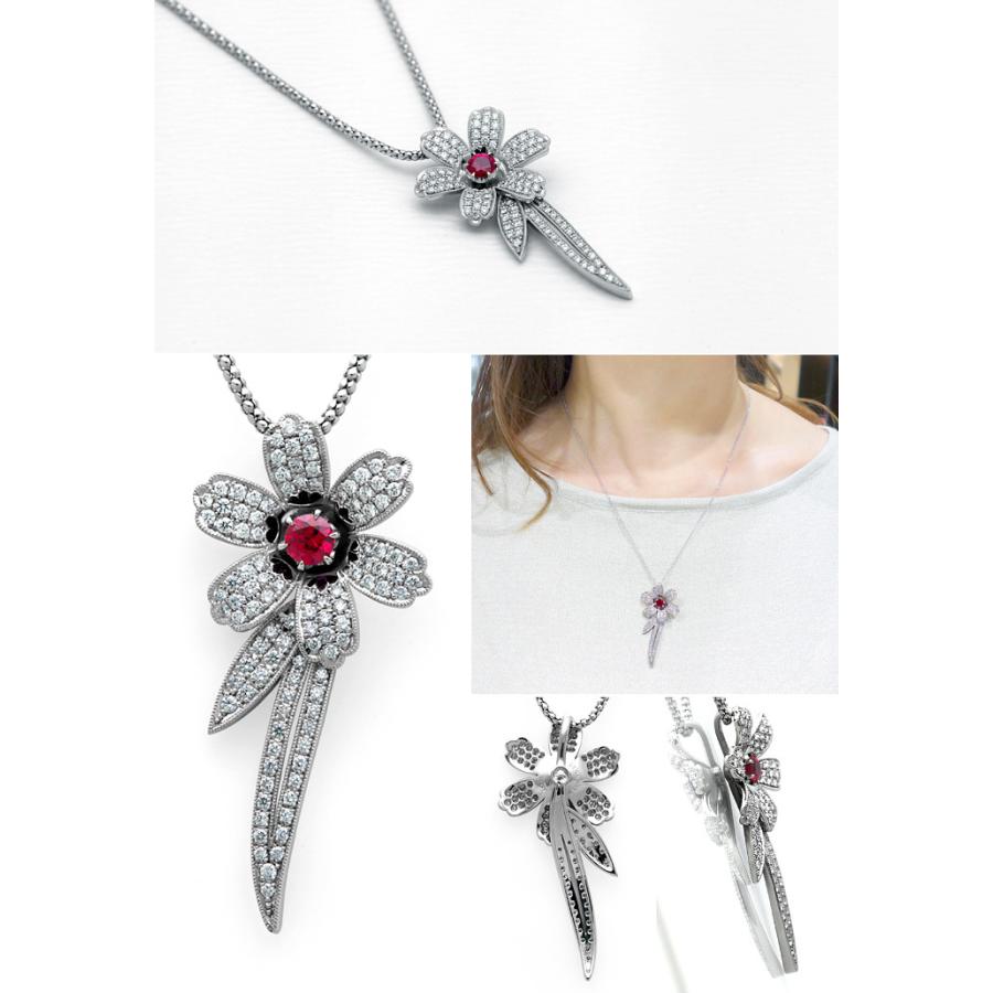 ルビー ネックレス ダイヤモンド ダイヤ プラチナ　トップ ペンダント ヘッド PT ルビー ダイヤモンド ペンダント (トップのみ) : 宝寿堂 Yahoo!店