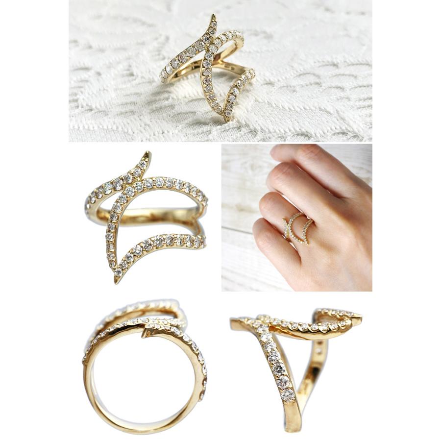 72N4940S】K18 天然ダイヤモンド リング 11号