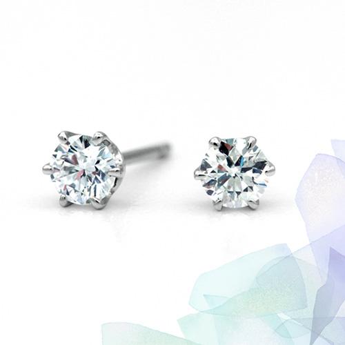 プラチナ一粒ダイヤモンドピアス【0.6ct】 DカラーVVS2-トリプル 
