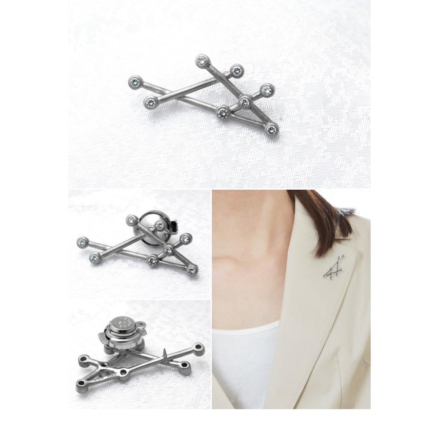 K18ホワイトゴールド ダイヤモンド ブローチ : 宝寿堂 Yahoo!店 - 通販 