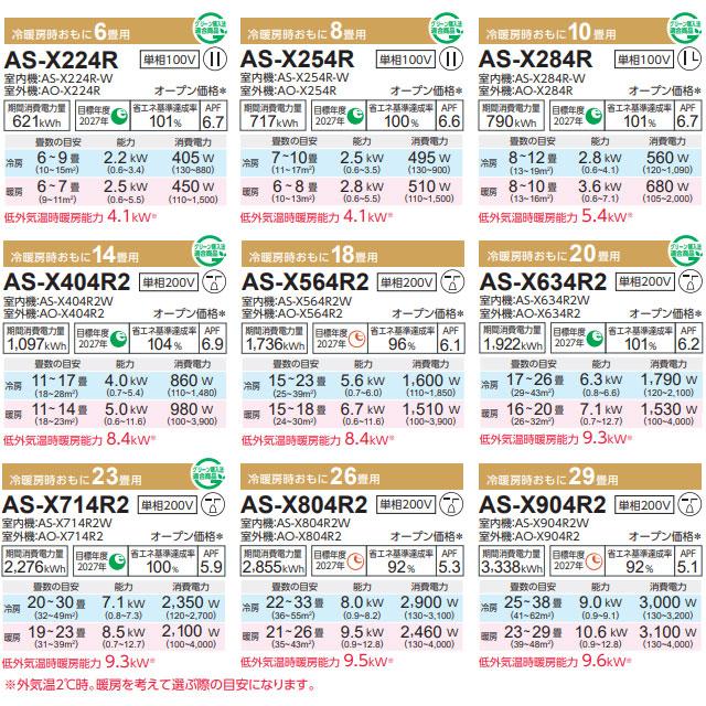 ノクリア nocria Xシリーズ ルームエアコン 冷房/暖房:29畳程度 ノクリア nocria Xシリーズ ルームエアコン 冷房/暖房:29畳程度