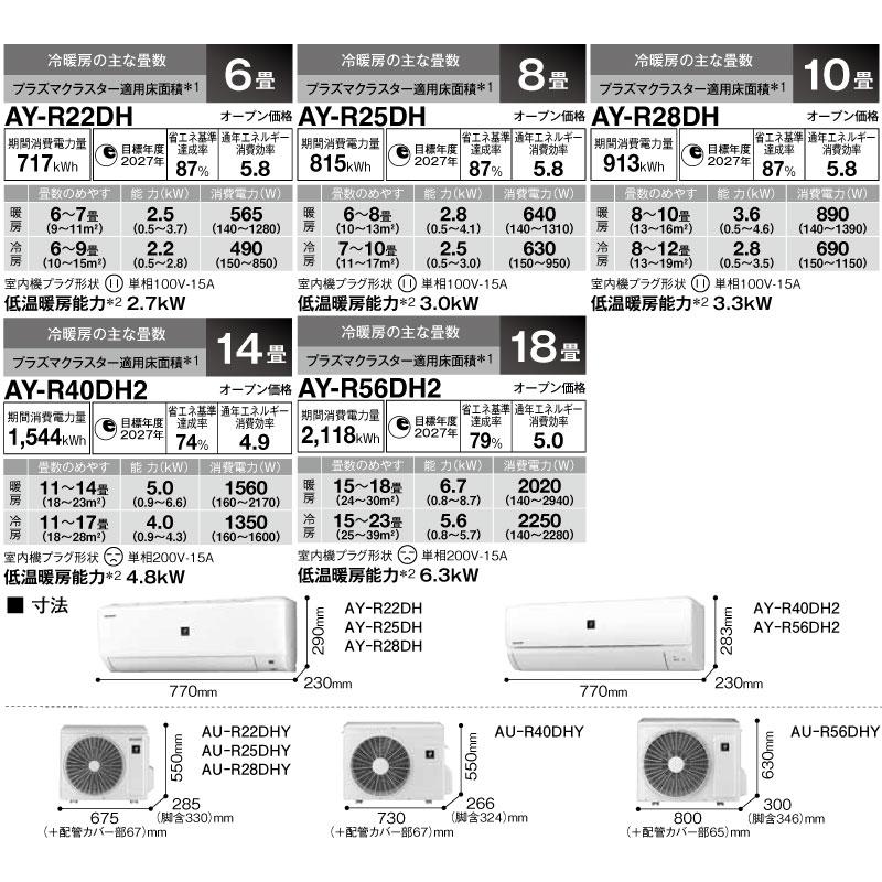 AY-R-DHシリーズ ルームエアコン 冷房/暖房：10畳程度 シャープ AY-R28DH-W プラズマクラスターエアコン ホワイト系｜y-jyupro｜04