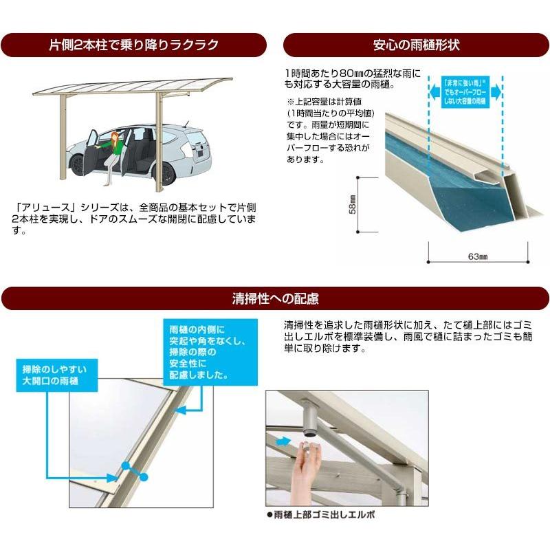 アリュース600タイプ Y合掌 カーポート 【工事費込セット(基準 アリュース600タイプ Y合掌 カーポート 【工事費込セット(基準