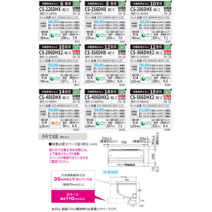 Panasonic（パナソニック） HXシリーズ Eolia エオリア ルームエアコン