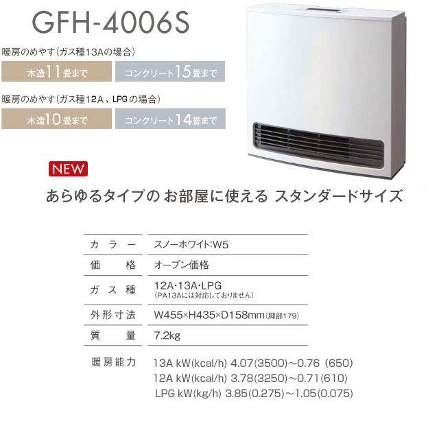 ガスファンヒーター GFH-4006S 13A 暖房のめやす（木造/コンクリート）：11畳/15畳 ノーリツ （都市ガス）（無料3年保証付き）（在庫あり）  ストーブ ヒーター :GASFANHEATER-N-13A:家電と住宅設備のジュプロ - 通販 - Yahoo!ショッピング