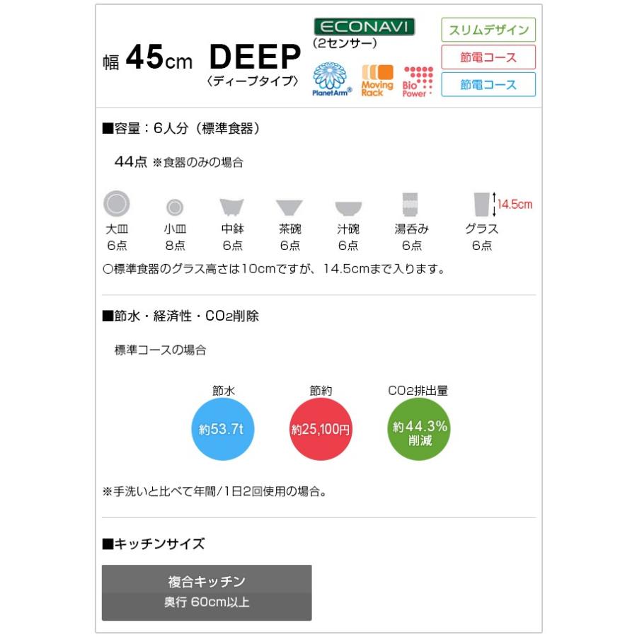 【在庫あり・無料3年保証】NP-45MC6T 食器洗い乾燥機 パナソニック 食器洗い機 食洗機 ビルトイン食洗機 ビルトイン型 食器洗浄機 取付工事可｜y-jyupro｜07