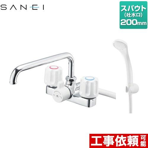 浴室水栓 スパウト長さ200mm 三栄 SK710-W-13 ツーバルブデッキ