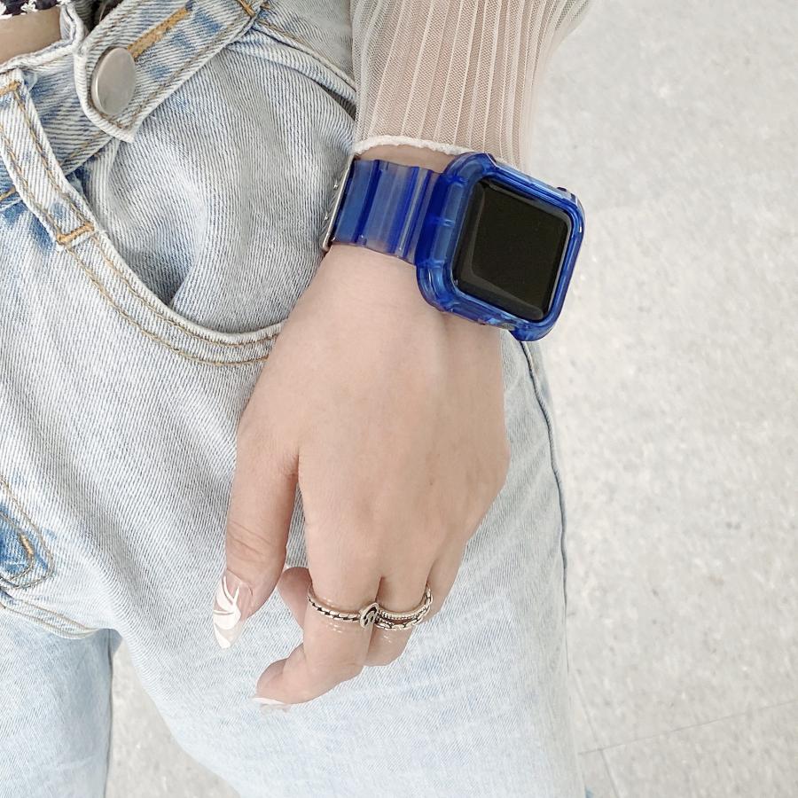 アップルウォッチ バンド クリア 透明 Apple Watch 腕時計 ベルト 38 42 40 41 44 45 Mm スマートウォッチアクセサリー  送料無料 スマートウォッチアクセサリー
