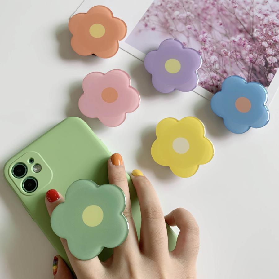 スマホグリップ 韓国 花 フラワー かわいい グリップトック スマホリング スマホスタンド ジョイグリップ ジョイソケット ホールドリング｜y-k-store｜11