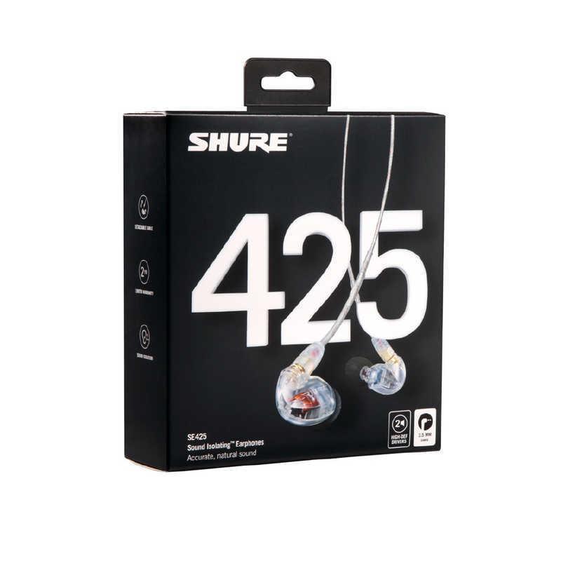 SHURE　イヤホン カナル型 クリア [φ3.5mm ミニプラグ]　SE425-CL-Aの画像