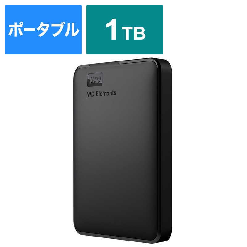 WESTERN DIGITAL　外付けHDD  ポータブル型  1TB 　WDBUZG0010BBK-JESE｜y-kojima