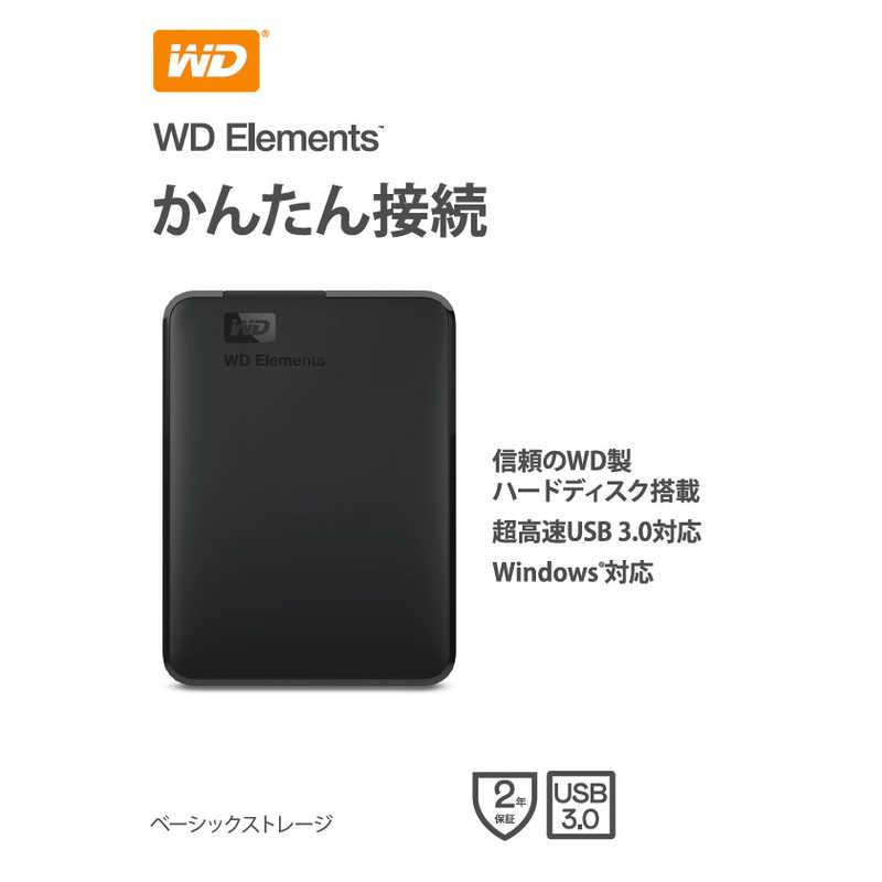 WESTERN DIGITAL 外付けHDD ポータブル型 1TB WDBUZG0010BBK-JESE