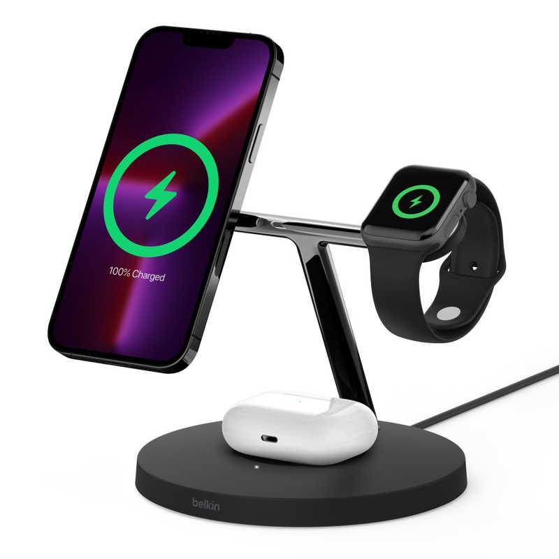 BELKIN Apple Watch急速充電対応 MagSafe 3-in-1 ワイヤレス充電 