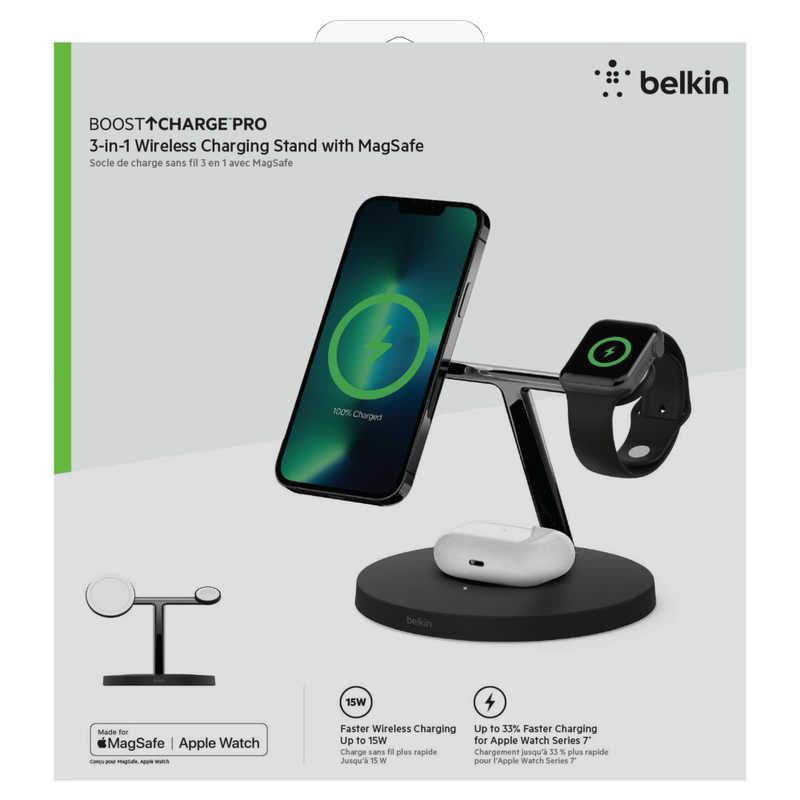 BELKIN　Apple Watch急速充電対応 MagSafe 3-in-1 ワイヤレス充電スタンド(電源アダプタ付)ブラック　WIZ017DQBK｜y-kojima｜05