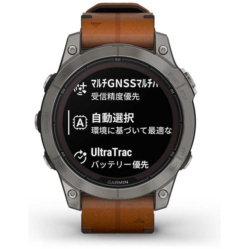 GARMIN　スマートウォッチ fenix 7 Pro Sapphire Dual Power Ti Carbon Gray / Chestnut Leather Band(Suica対応)　010-02777-82｜y-kojima｜04