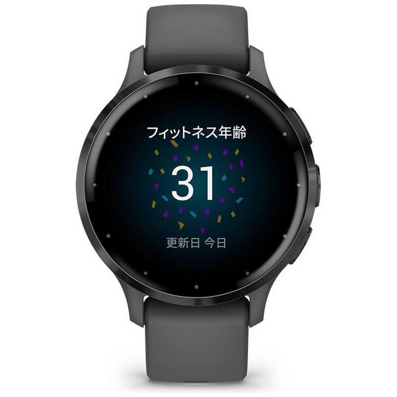GARMIN　GPSスマートウォッチ Venu 3S Suivca対応 Black Sesame / Slate　010-02785-40の画像