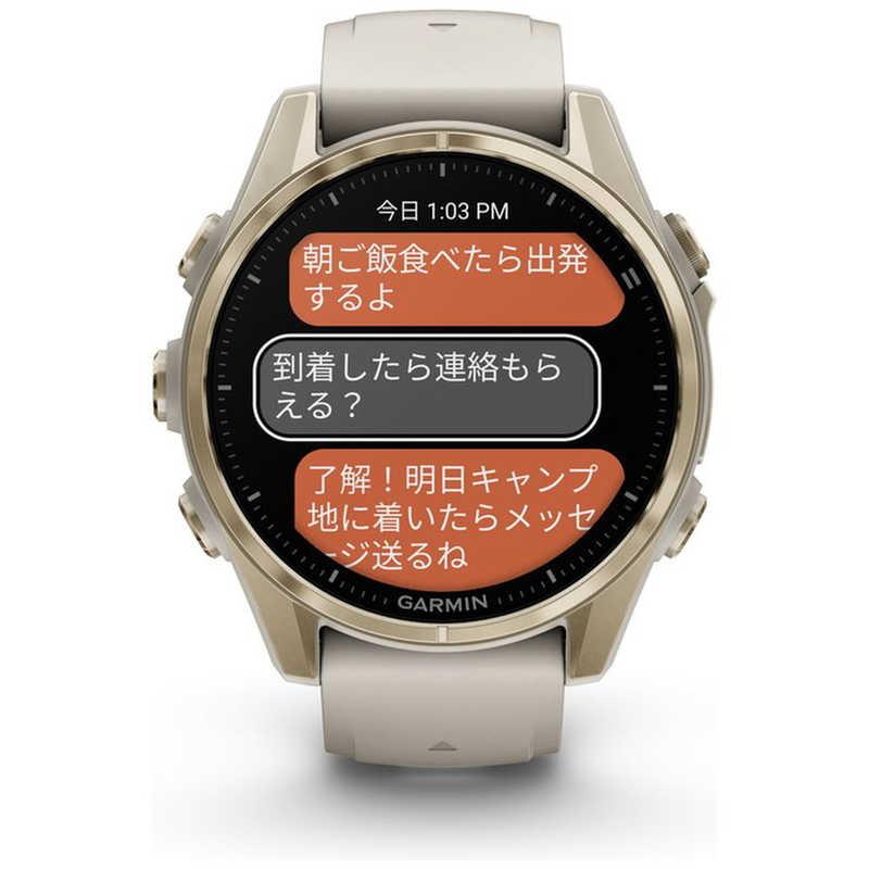 GARMIN　fenix 8(フェニックス 8)Sapphire AMOLED 43mm GPSスマートウォッチ Soft Gold/ Fog Gray Soft Gold/ Fog Gray　010-02903-16の画像