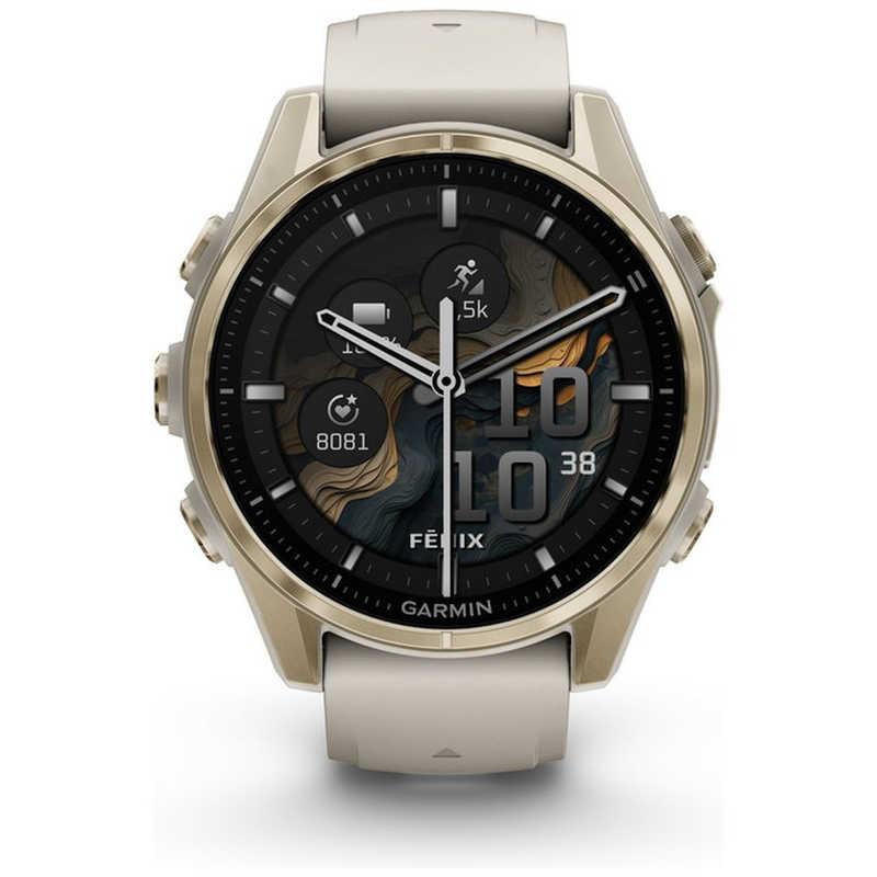 GARMIN　fenix 8(フェニックス 8)Sapphire AMOLED 43mm GPSスマートウォッチ Soft Gold/ Fog Gray Soft Gold/ Fog Gray　010-02903-16の画像