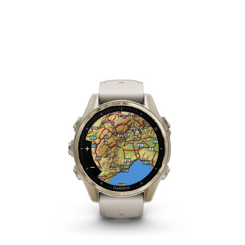 GARMIN　fenix 8(フェニックス 8)Sapphire AMOLED 43mm GPSスマートウォッチ Soft Gold/ Fog Gray Soft Gold/ Fog Gray　010-02903-16の画像