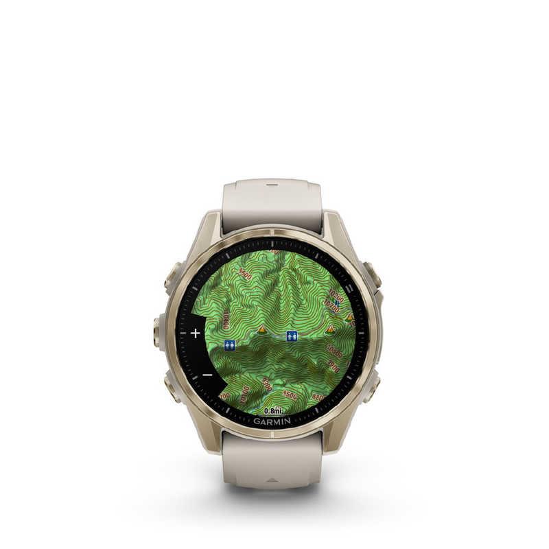 GARMIN　fenix 8(フェニックス 8)Sapphire AMOLED 43mm GPSスマートウォッチ Soft Gold/ Fog Gray Soft Gold/ Fog Gray　010-02903-16の画像