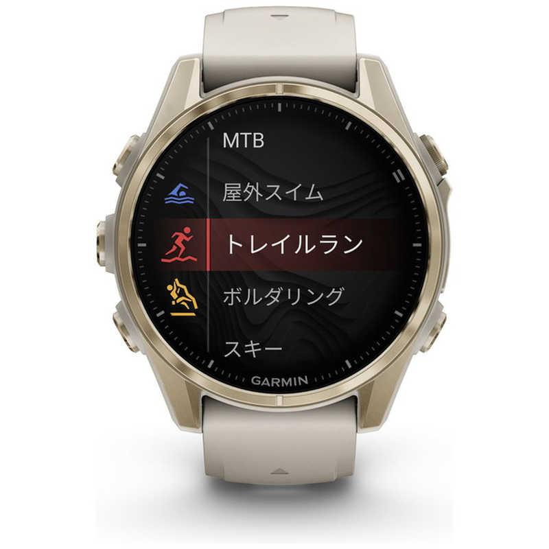 GARMIN　fenix 8(フェニックス 8)Sapphire AMOLED 43mm GPSスマートウォッチ Soft Gold/ Fog Gray Soft Gold/ Fog Gray　010-02903-16の画像