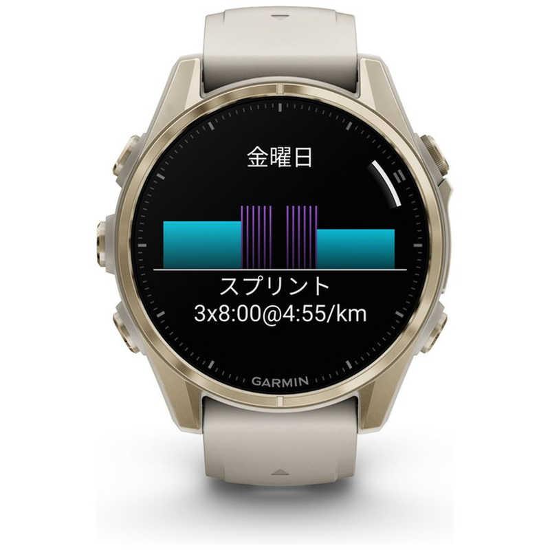 GARMIN　fenix 8(フェニックス 8)Sapphire AMOLED 43mm GPSスマートウォッチ Soft Gold/ Fog Gray Soft Gold/ Fog Gray　010-02903-16の画像