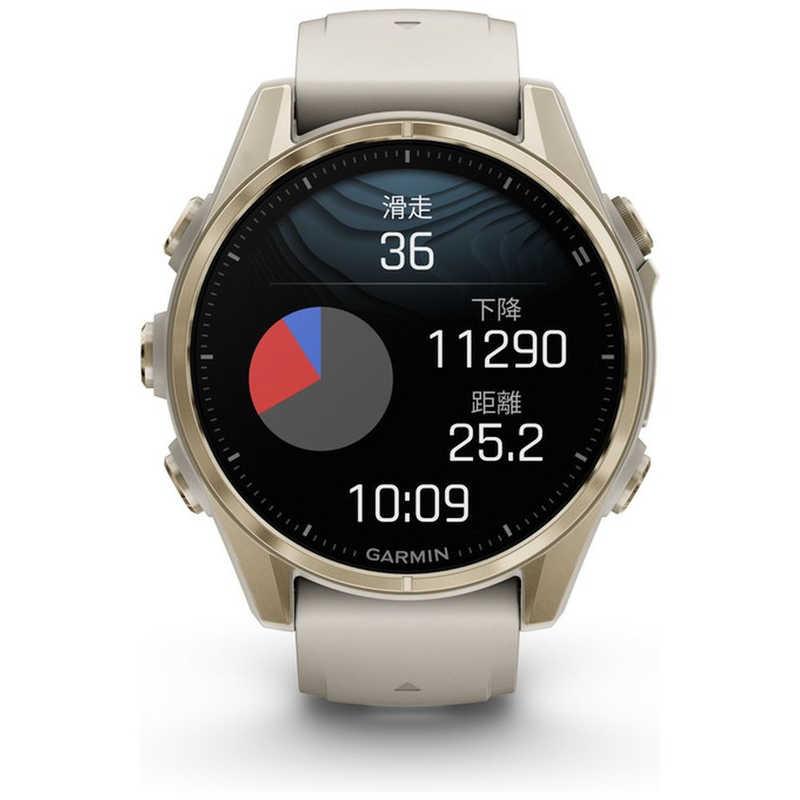 GARMIN　fenix 8(フェニックス 8)Sapphire AMOLED 43mm GPSスマートウォッチ Soft Gold/ Fog Gray Soft Gold/ Fog Gray　010-02903-16の画像