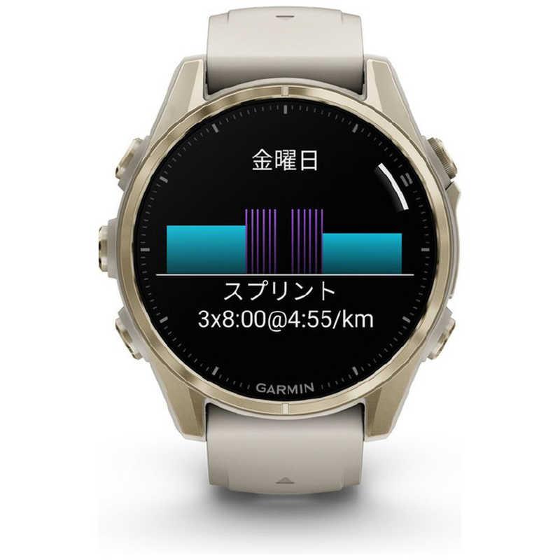 GARMIN　fenix 8(フェニックス 8)Sapphire AMOLED 43mm GPSスマートウォッチ Soft Gold/ Fog Gray Soft Gold/ Fog Gray　010-02903-16の画像