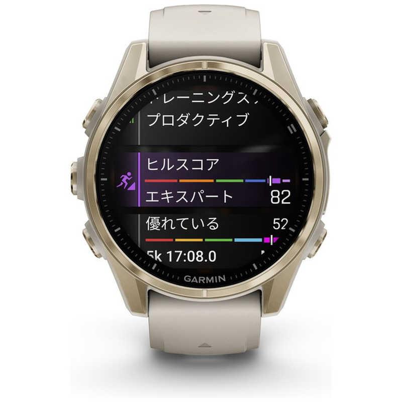 GARMIN　fenix 8(フェニックス 8)Sapphire AMOLED 43mm GPSスマートウォッチ Soft Gold/ Fog Gray Soft Gold/ Fog Gray　010-02903-16の画像