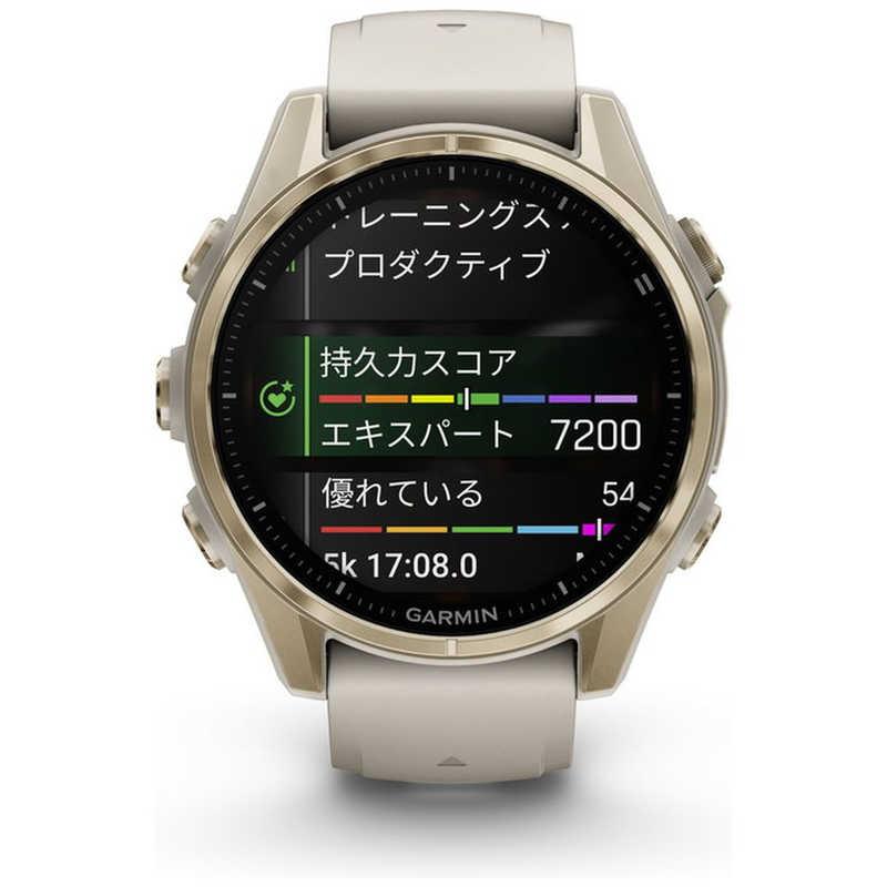 GARMIN　fenix 8(フェニックス 8)Sapphire AMOLED 43mm GPSスマートウォッチ Soft Gold/ Fog Gray Soft Gold/ Fog Gray　010-02903-16の画像