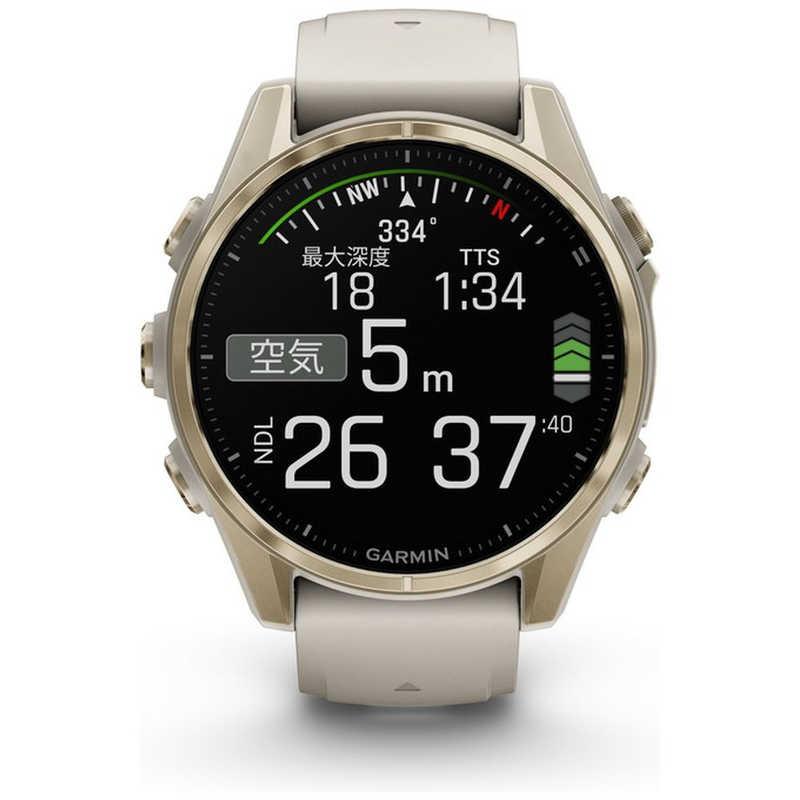 GARMIN　fenix 8(フェニックス 8)Sapphire AMOLED 43mm GPSスマートウォッチ Soft Gold/ Fog Gray Soft Gold/ Fog Gray　010-02903-16の画像