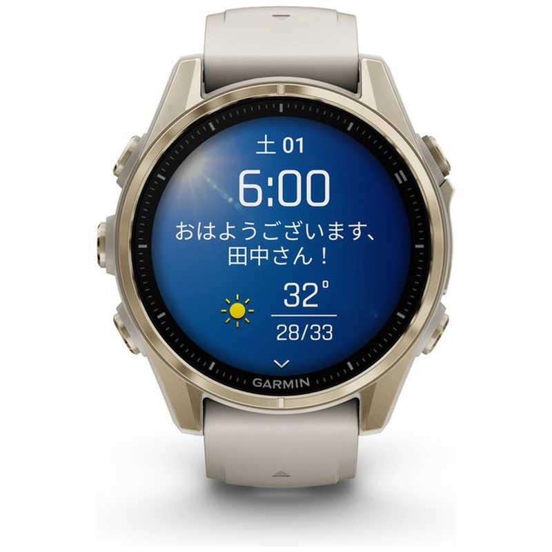 GARMIN　fenix 8(フェニックス 8)Sapphire AMOLED 43mm GPSスマートウォッチ Soft Gold/ Fog Gray Soft Gold/ Fog Gray　010-02903-16の画像